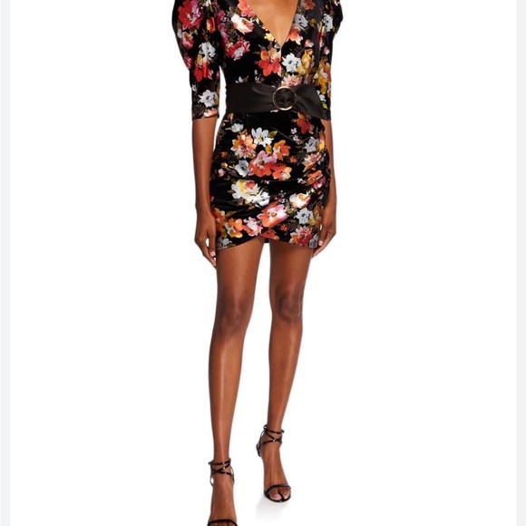 Bronx and Banco Saint Black Velvet Floral Mini Dress. Excellent Condition! - Picture 3 of 7